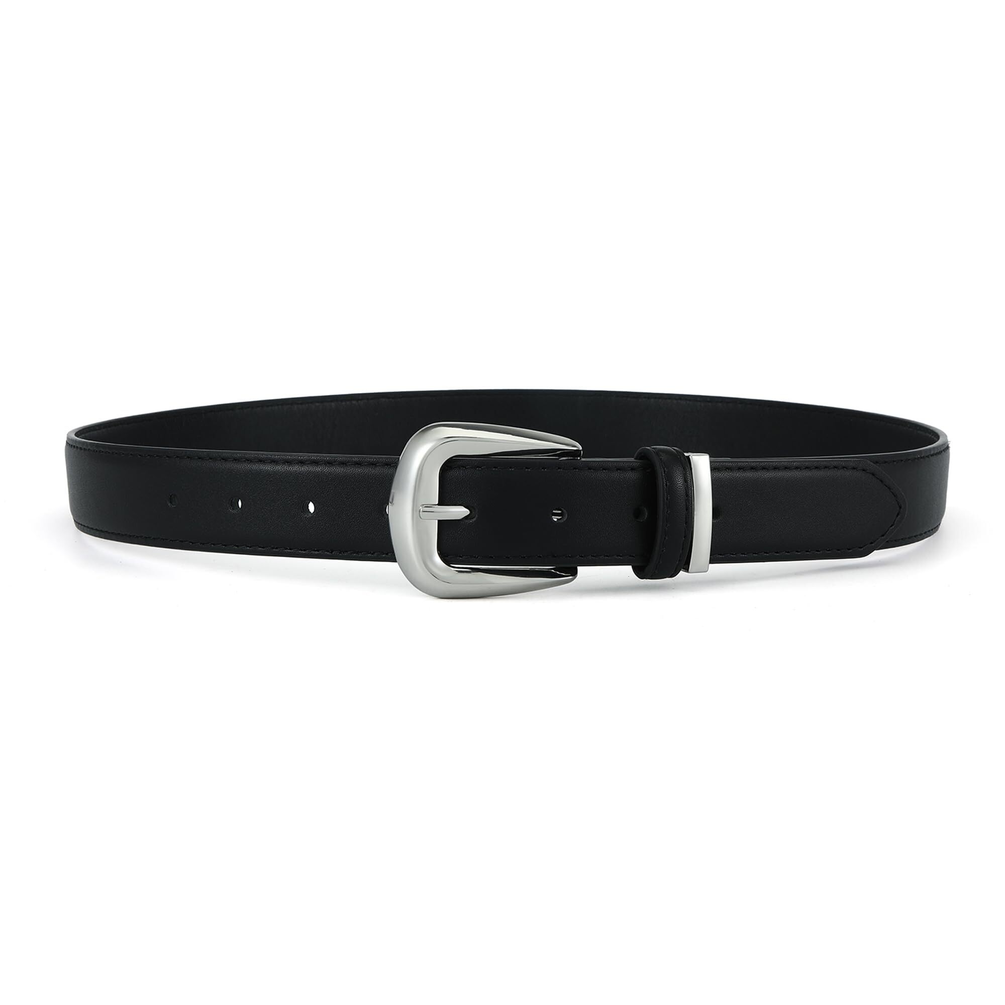 3264 Black Women's Casual Belt For Jeans Pants Faux Leather Ladies Waist